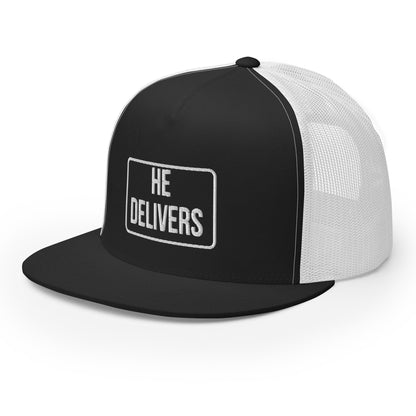 HE DELIVERS Trucker Cap